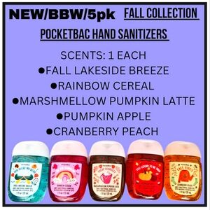 🔥5pk FALL COLLECTION / BBW / POCKETBAC HAND SANITIZERS